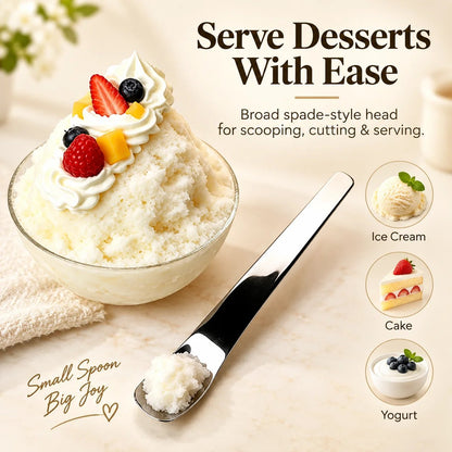 316L Stainless Steel Dessert Spade Spoon, Mirror Polished Thick Multi‑Purpose Spoon🥄