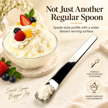 316L Stainless Steel Dessert Spade Spoon, Mirror Polished Thick Multi‑Purpose Spoon🥄