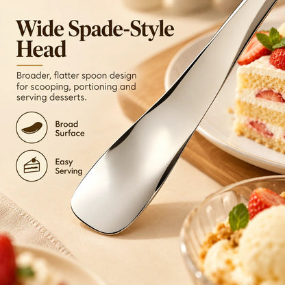 316L Stainless Steel Dessert Spade Spoon, Mirror Polished Thick Multi‑Purpose Spoon🥄