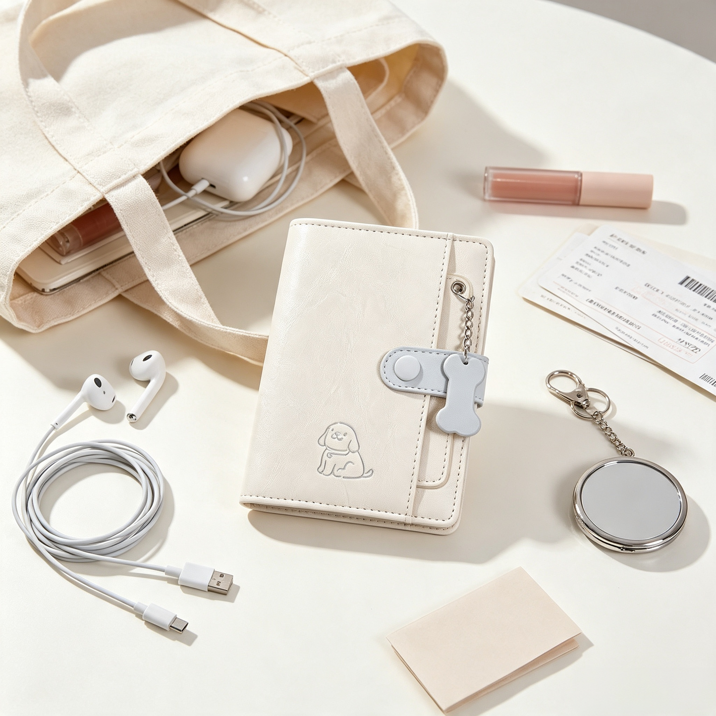 White Travel Document Organizer