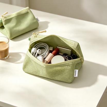 Double-Layer Zipper Storage Pouch