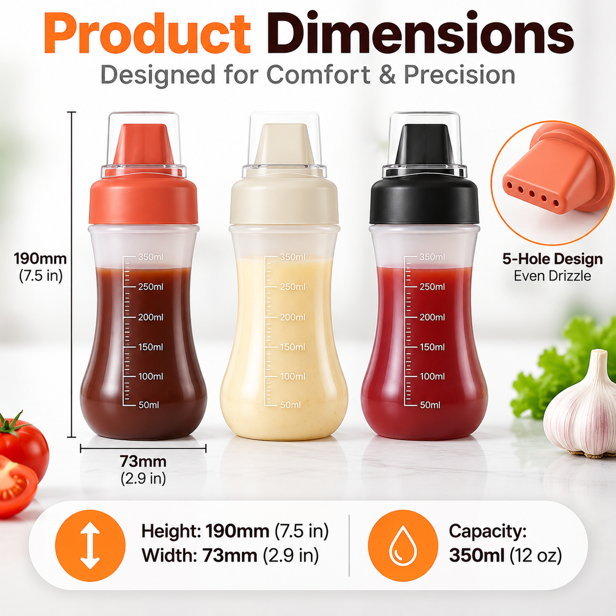 ⚡Limited Time 50% OFF 3-Pack Condiment Squeeze Bottles Set
