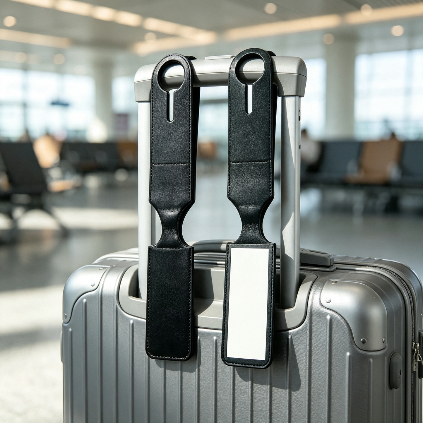 Black PU Leather Luggage Tag