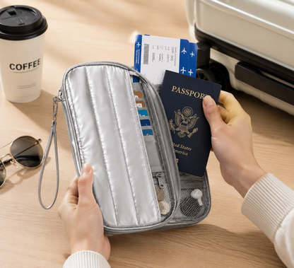 Silver Travel Accessory Organizer