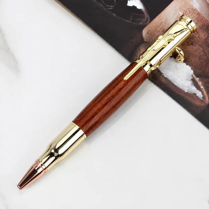 🖊100% Handmade Bolt Action Wooden Bullet PenTM | Crafted From Real Wood & Bullet Casing