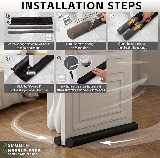 Adjustable Under Door Draft Stopper – Blocks Cold Air, Noise & Dust