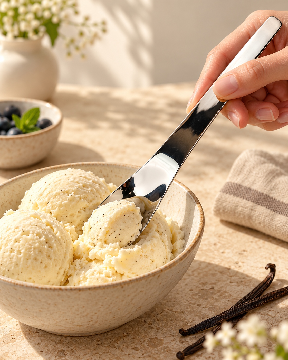 The Dessert Spade scooping ice cream
