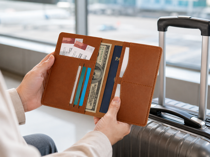 Brown Multi-Slot Passport Holder