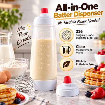 ⚡50K+ Sold 🔥 Selling Fast – 🫓4.5-Cup Pancake Batter Dispenser & Mixer