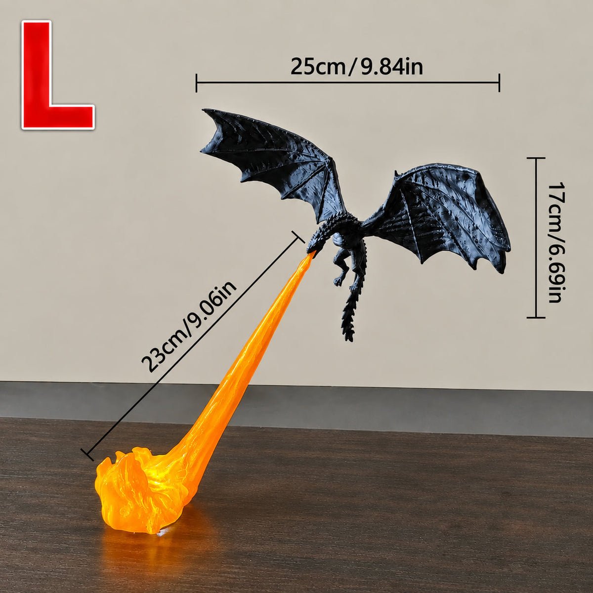 🔥Last Day: 60% OFF🔥 Firebreathing Dragon Book Nook | Realistic Flame Fantasy Shelf Decor